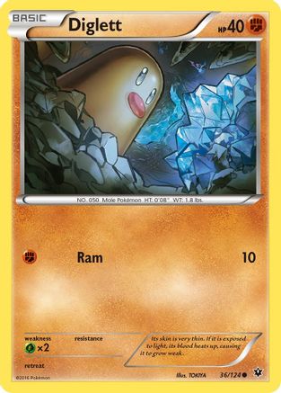 Diglett (36) [XY - Fates Collide] Reverse Holofoil - Deck Out Gaming