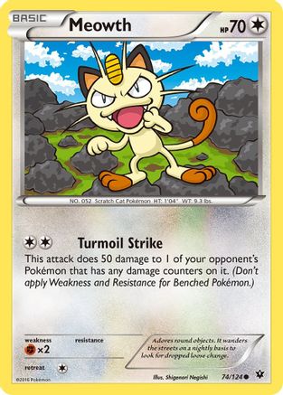 Meowth (74) [XY - Fates Collide] Reverse Holofoil - Deck Out Gaming