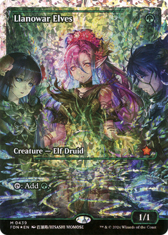 Llanowar Elves (Showcase) (Fracture Foil) (439) [Foundations] foil - Deck Out Gaming