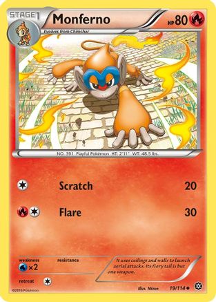 Monferno (19) [XY - Steam Siege] Reverse Holofoil - Deck Out Gaming
