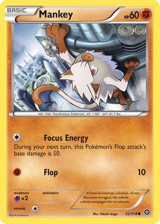 Mankey (52) [XY - Steam Siege] Reverse Holofoil - Deck Out Gaming