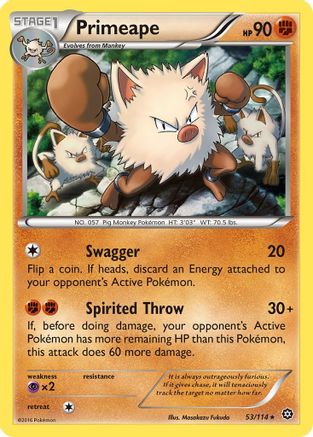 Primeape (53) [XY - Steam Siege] Reverse Holofoil - Deck Out Gaming
