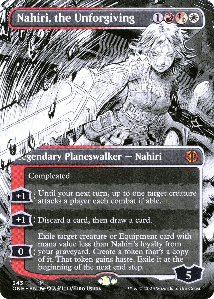 Nahiri, the Unforgiving (Borderless) (343) [Phyrexia: All Will Be One] - Deck Out Gaming