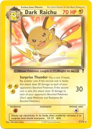 Dark Raichu - 7/110 (WotC Legendary Collection) (7) [Deck Exclusives] - Deck Out Gaming