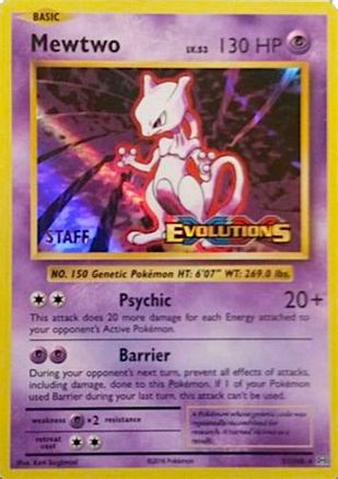 Mewtwo - 51/108 (Prerelease) [Staff] (51) [XY Promos] Holofoil - Deck Out Gaming