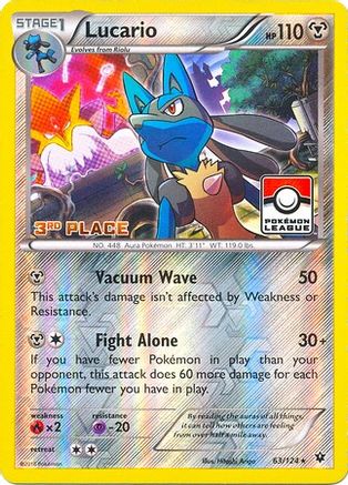 Lucario - 63/124 (Pokemon League) [3rd Place] (63) [League & Championship Cards] Reverse Holofoil - Deck Out Gaming