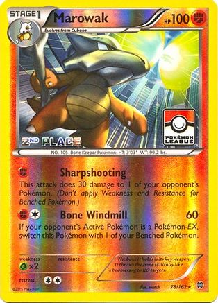 Marowak - 78/162 (Pokemon League) [2nd Place] (78) [League & Championship Cards] Reverse Holofoil - Deck Out Gaming