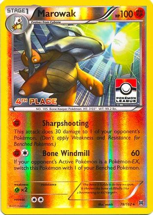 Marowak - 78/162 (Pokemon League) [4th Place] (78) [League & Championship Cards] Reverse Holofoil - Deck Out Gaming