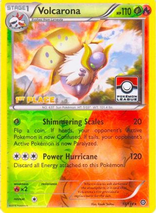 Volcarona - 15/114 (Pokemon League) [1st Place] (15) [League & Championship Cards] Reverse Holofoil - Deck Out Gaming