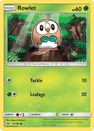 Rowlet (9) [SM Base Set] Reverse Holofoil - Deck Out Gaming