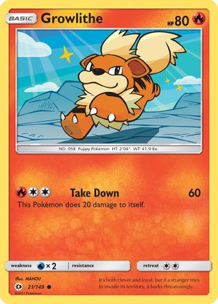 Growlithe (21) [SM Base Set] - Deck Out Gaming
