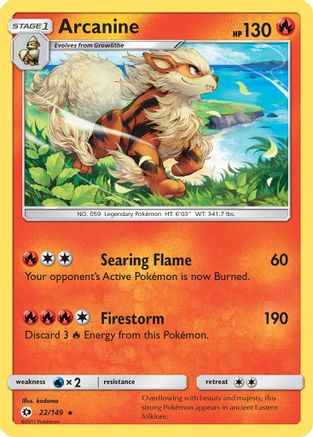 Arcanine (22) [SM Base Set] Reverse Holofoil - Deck Out Gaming
