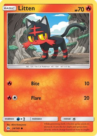 Litten (24) [SM Base Set] Reverse Holofoil - Deck Out Gaming