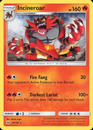 Incineroar (26) [SM Base Set] Reverse Holofoil - Deck Out Gaming