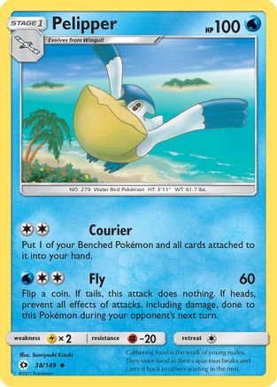 Pelipper (38) [SM Base Set] Reverse Holofoil - Deck Out Gaming