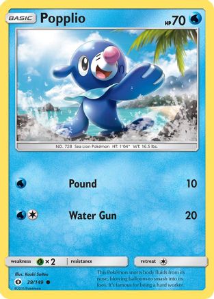 Popplio (39) [SM Base Set] Reverse Holofoil - Deck Out Gaming