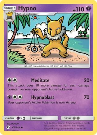 Hypno (60) [SM Base Set] Reverse Holofoil - Deck Out Gaming