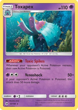 Toxapex (63) [SM Base Set] Reverse Holofoil - Deck Out Gaming