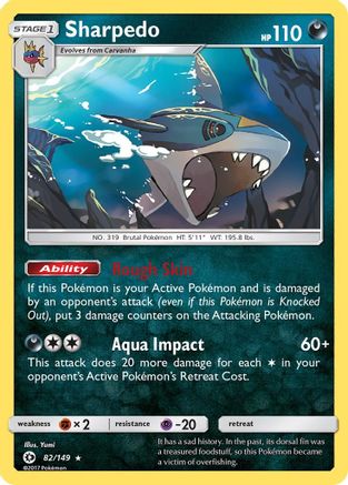 Sharpedo (82) [SM Base Set] Reverse Holofoil - Deck Out Gaming