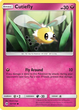 Cutiefly (92) [SM Base Set] Reverse Holofoil - Deck Out Gaming
