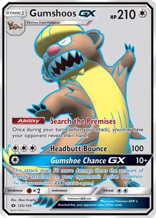 Gumshoos GX (Full Art) (145) [SM Base Set] Holofoil - Deck Out Gaming