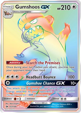 Gumshoos GX (Secret) (157) [SM Base Set] Holofoil - Deck Out Gaming