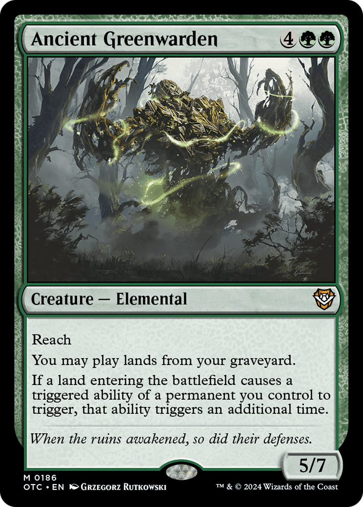 Ancient Greenwarden (186) [Commander: Outlaws of Thunder Junction] - Deck Out Gaming
