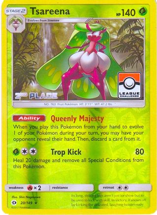 Tsareena - 20/149 (League Challenge) [2nd Place] (20) [League & Championship Cards] Reverse Holofoil - Deck Out Gaming