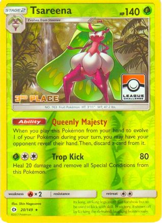 Tsareena - 20/149 (League Challenge) [3rd Place] (20) [League & Championship Cards] Reverse Holofoil - Deck Out Gaming