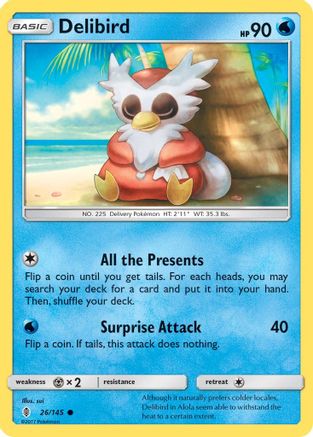 Delibird (26) [SM - Guardians Rising] Reverse Holofoil - Deck Out Gaming
