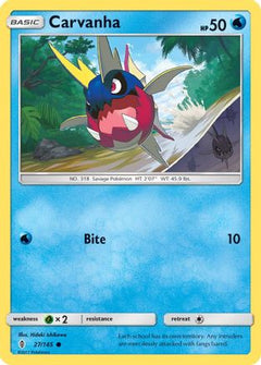 Carvanha (27) [SM - Guardians Rising] Reverse Holofoil - Deck Out Gaming