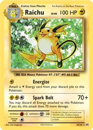 Raichu - 36/108 (XY Evolutions) (36) [Deck Exclusives] - Deck Out Gaming