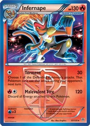 Infernape - 17/135 (BW Plasma Storm) (17) [Deck Exclusives] - Deck Out Gaming
