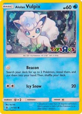Alolan Vulpix - 21/145 (Toys R Us Promo) (21) [Miscellaneous Cards & Products] Holofoil - Deck Out Gaming
