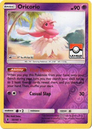 Oricorio - 55/145 (League Challenge) [2nd Place] (55) [League & Championship Cards] Reverse Holofoil - Deck Out Gaming