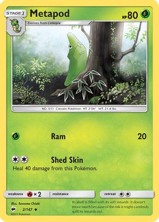 Metapod (2) [SM - Burning Shadows] Reverse Holofoil - Deck Out Gaming