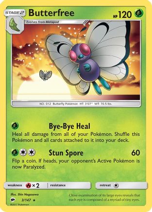 Butterfree (3) [SM - Burning Shadows] Reverse Holofoil - Deck Out Gaming