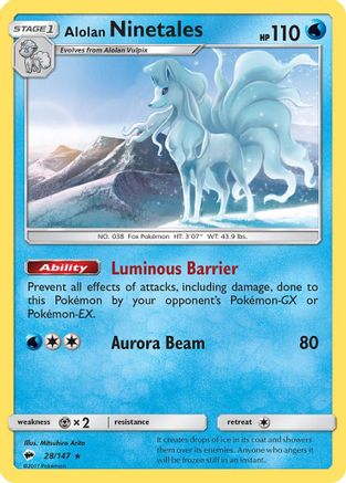 Alolan Ninetales (28) [SM - Burning Shadows] Reverse Holofoil - Deck Out Gaming