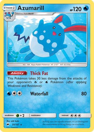 Azumarill (35) [SM - Burning Shadows] Reverse Holofoil - Deck Out Gaming