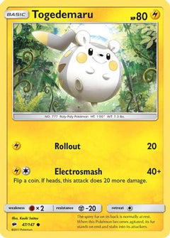 Togedemaru (47) [SM - Burning Shadows] Reverse Holofoil - Deck Out Gaming
