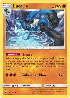 Lucario (71) [SM - Burning Shadows] Reverse Holofoil - Deck Out Gaming