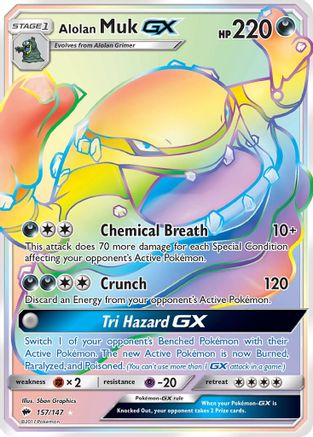 Alolan Muk GX (Secret) (157) [SM - Burning Shadows] Holofoil - Deck Out Gaming