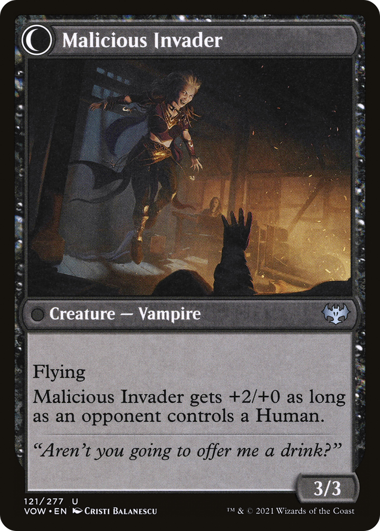 Innocent Traveler // Malicious Invader (121) [Innistrad: Crimson Vow] - Deck Out Gaming