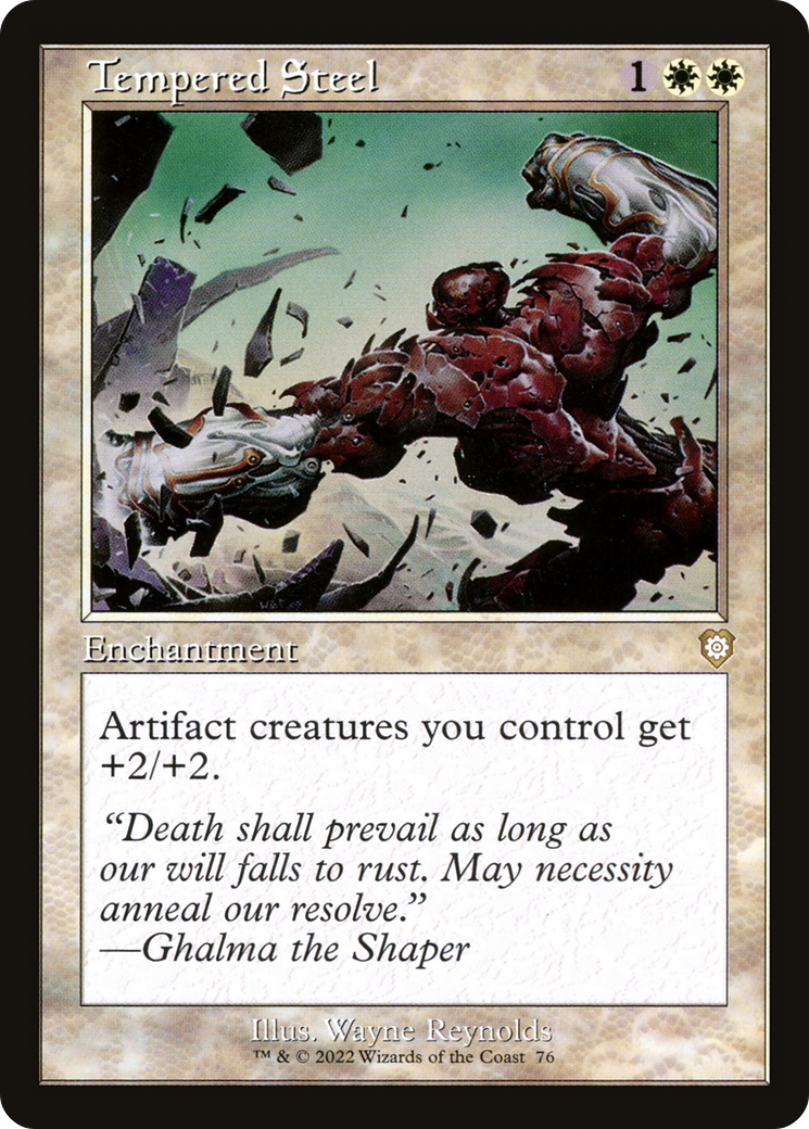 Tempered Steel (Retro Frame) (76) [The Brothers' War Commander] - Deck Out Gaming