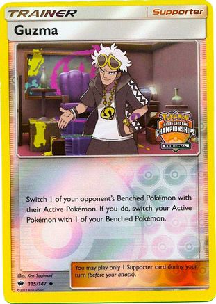 Guzma - 115/147 (Regional Championships) (115) [League & Championship Cards] Reverse Holofoil - Deck Out Gaming
