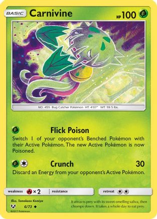 Carnivine (6/73) [Sun & Moon: Shining Legends] Reverse Holofoil - Deck Out Gaming