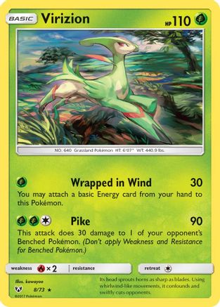 Virizion (8) [Shining Legends] Holofoil - Deck Out Gaming