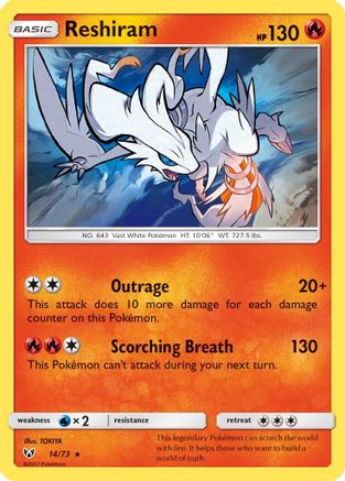 Reshiram (14) [Shining Legends] Reverse Holofoil - Deck Out Gaming