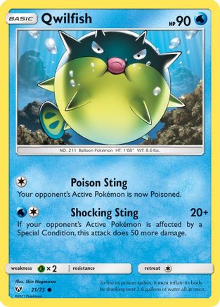 Qwilfish (21) [Shining Legends] Reverse Holofoil - Deck Out Gaming