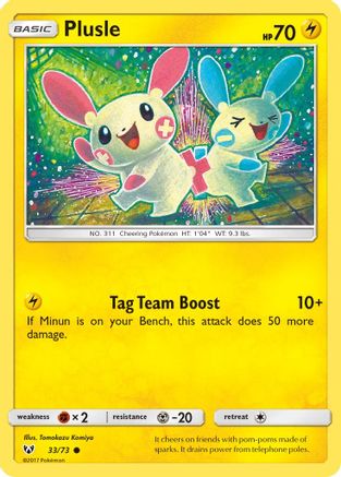 Plusle (33) [Shining Legends] Reverse Holofoil - Deck Out Gaming